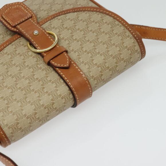 CELINE Macadam Canvas Shoulder Bag Pvc Beige Gold - Picture 6 of 12